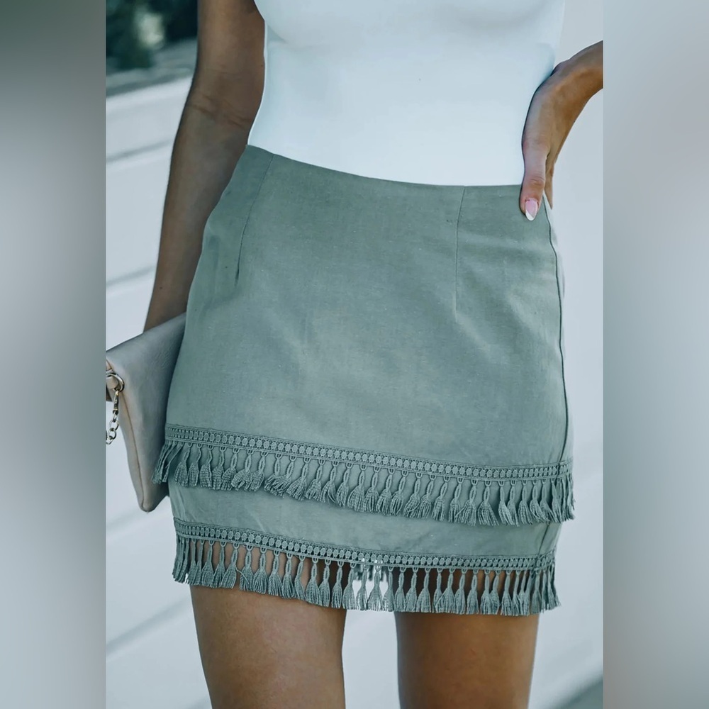 Lulu’s Olive Boho Skirt